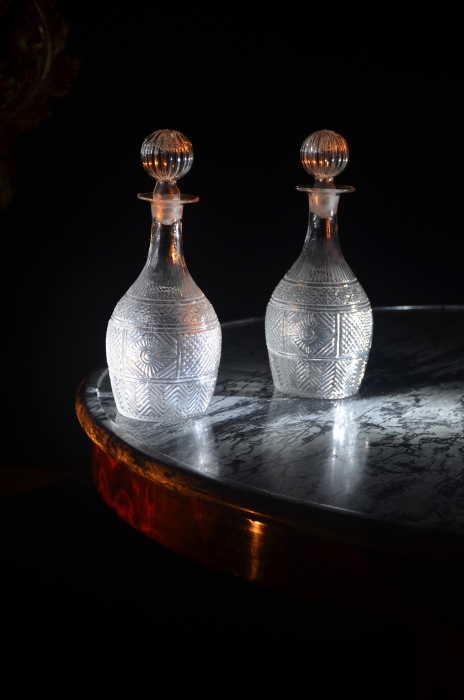 Pair of Blown Glass Decanters